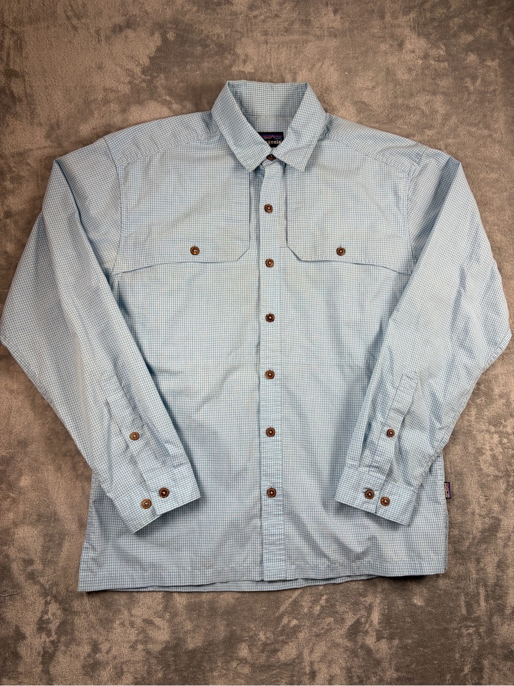 Patagonia Light Blue Micro-Check Button-Down Workshirt